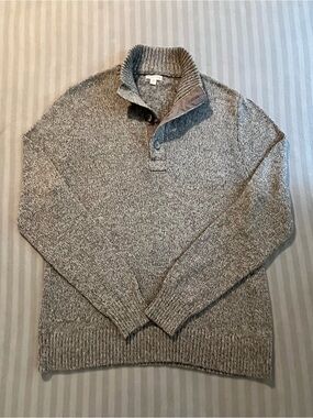 Merona Marled Gray Zip-Up Shawl Collar Sweater